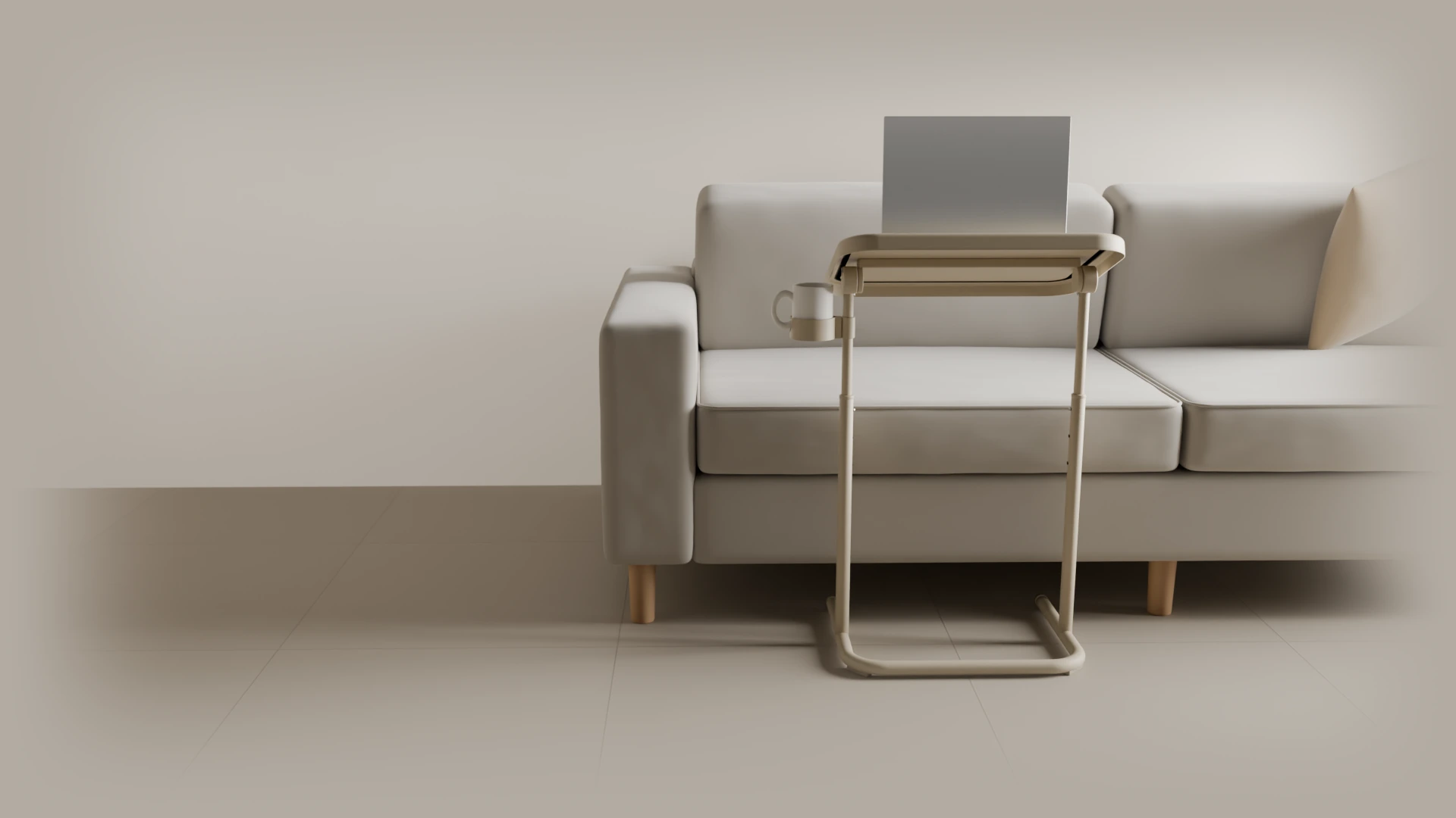 The Sofa Laptop Stand: in use